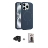 MARSİLYAN™- iPhone 15 Pro Max Kılıf Yankı Form Serisi - Siyah Bilvis Hayalet Cam Ekran Koruyucu + Raze Metal Kamera Lens - TMGI