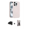 MARSİLYAN™- iPhone 15 Pro Max Kılıf Yankı Form Serisi - Siyah Bilvis Hayalet Cam Ekran Koruyucu + Siyah Raze Metal Kamera Lens