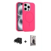 MARSİLYAN™- iPhone 15 Pro Max Kılıf Yankı Form Serisi - Siyah Bilvis Hayalet Cam Ekran Koruyucu + Siyah Raze Metal Kamera Lens