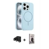 MARSİLYAN™- iPhone 15 Pro Max Kılıf Yankı Form Serisi - Siyah Bilvis Hayalet Cam Ekran Koruyucu + Siyah Raze Metal Kamera Lens