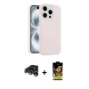MARSİLYAN™- iPhone 15 Pro Max Kılıf Yankı Form Serisi - Siyah Buffer Cam Ekran Koruyucu + Raze Metal Kamera Lens - GS
