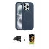 MARSİLYAN™- iPhone 15 Pro Max Kılıf Yankı Form Serisi - Siyah Buffer Cam Ekran Koruyucu + Raze Metal Kamera Lens - GS