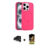 MARSİLYAN™- iPhone 15 Pro Max Kılıf Yankı Form Serisi - Siyah Buffer Cam Ekran Koruyucu + Raze Metal Kamera Lens - GS