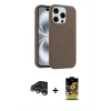 MARSİLYAN™- iPhone 15 Pro Max Kılıf Yankı Form Serisi - Siyah Buffer Cam Ekran Koruyucu + Raze Metal Kamera Lens - GS