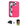 MARSİLYAN™- iPhone 15 Pro Max Kılıf Yankı Form Serisi - Siyah Buffer Cam Ekran Koruyucu + Raze Metal Kamera Lens - LT