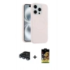 MARSİLYAN™- iPhone 15 Pro Max Kılıf Yankı Form Serisi - Siyah Buffer Cam Ekran Koruyucu + Raze Metal Kamera Lens - LT