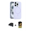 MARSİLYAN™- iPhone 15 Pro Max Kılıf Yankı Form Serisi - Siyah Buffer Cam Ekran Koruyucu + Raze Metal Kamera Lens - LT