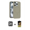 MARSİLYAN™- iPhone 15 Pro Max Kılıf Yankı Form Serisi - Siyah Buffer Cam Ekran Koruyucu + PVD Metal Kamera Lens - SH