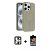 MARSİLYAN™- iPhone 15 Pro Max Kılıf Yankı Form Serisi - Siyah Buffer Hayalet Cam Ekran Koruyucu + PVD Metal Kamera Lens - GS