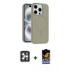 MARSİLYAN™- iPhone 15 Pro Max Kılıf Yankı Form Serisi - Siyah Buffer Hayalet Cam Ekran Koruyucu + PVD Metal Kamera Lens - GI