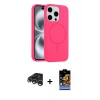 MARSİLYAN™- iPhone 15 Pro Max Kılıf Yankı Form Serisi - Siyah Buffer Hayalet Cam Ekran Koruyucu + Raze Metal Kamera Lens - GS