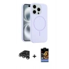MARSİLYAN™- iPhone 15 Pro Max Kılıf Yankı Form Serisi - Siyah Buffer Hayalet Cam Ekran Koruyucu + Raze Metal Kamera Lens - GS