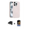 MARSİLYAN™- iPhone 15 Pro Max Kılıf Yankı Form Serisi - Siyah Buffer Hayalet Cam Ekran Koruyucu + Raze Metal Kamera Lens - GS