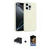 MARSİLYAN™- iPhone 15 Pro Max Kılıf Yankı Form Serisi - Siyah Buffer Hayalet Cam Ekran Koruyucu + Raze Metal Kamera Lens - LT