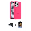 MARSİLYAN™- iPhone 15 Pro Max Kılıf Yankı Form Serisi - Siyah Buffer Hayalet Cam Ekran Koruyucu + Raze Metal Kamera Lens - LT