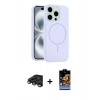 MARSİLYAN™- iPhone 15 Pro Max Kılıf Yankı Form Serisi - Siyah Buffer Hayalet Cam Ekran Koruyucu + Raze Metal Kamera Lens - TMGI