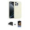MARSİLYAN™- iPhone 15 Pro Max Kılıf Yankı Form Serisi - Siyah Buffer Hayalet Cam Ekran Koruyucu + Raze Metal Kamera Lens - GS