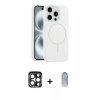 MARSİLYAN™- iPhone 15 Pro Max Kılıf Yankı Form Serisi - Siyah Joko Magic 5D Cam + PVD Metal Kamera Lens - LT