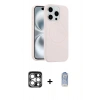 MARSİLYAN™- iPhone 15 Pro Max Kılıf Yankı Form Serisi - Siyah Joko Magic 5D Cam + PVD Metal Kamera Lens - GS