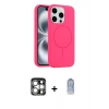 MARSİLYAN™- iPhone 15 Pro Max Kılıf Yankı Form Serisi - Siyah Joko Magic 5D Cam + PVD Metal Kamera Lens - GS