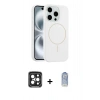 MARSİLYAN™- iPhone 15 Pro Max Kılıf Yankı Form Serisi - Siyah Joko Magic 5D Cam + PVD Metal Kamera Lens - SH