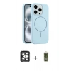 MARSİLYAN™- iPhone 15 Pro Max Kılıf Yankı Form Serisi - Siyah Joko Magic 5D Hayalet Cam + PVD Metal Kamera Lens - GI