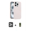 MARSİLYAN™- iPhone 15 Pro Max Kılıf Yankı Form Serisi - Siyah Joko Magic 5D Hayalet Cam + PVD Metal Kamera Lens - SH