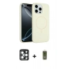 MARSİLYAN™- iPhone 15 Pro Max Kılıf Yankı Form Serisi - Siyah Joko Magic 5D Hayalet Cam + PVD Metal Kamera Lens - LT