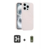 MARSİLYAN™- iPhone 15 Pro Max Kılıf Yankı Form Serisi - Siyah Joko Magic 5D Hayalet Cam + PVD Metal Kamera Lens - GI