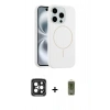 MARSİLYAN™- iPhone 15 Pro Max Kılıf Yankı Form Serisi - Siyah Joko Magic 5D Hayalet Cam + PVD Metal Kamera Lens - SH