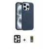 MARSİLYAN™- iPhone 15 Pro Max Kılıf Yankı Form Serisi - Siyah Joko Magic 5D Hayalet Cam + PVD Metal Kamera Lens - LT