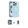 MARSİLYAN™- iPhone 15 Pro Max Kılıf Yankı Form Serisi - Siyah Joko Magic 5D Hayalet Cam + PVD Metal Kamera Lens - LT