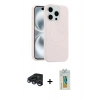 MARSİLYAN™- iPhone 15 Pro Max Kılıf Yankı Form Serisi - Siyah Polymer Nano Ekran Koruyucu + Raze Metal Kamera Lens - LT