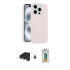 MARSİLYAN™- iPhone 15 Pro Max Kılıf Yankı Form Serisi - Siyah Polymer Nano Ekran Koruyucu + Raze Metal Kamera Lens - TMGI