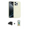 MARSİLYAN™- iPhone 15 Pro Max Kılıf Yankı Form Serisi - Siyah Polymer Nano Ekran Koruyucu + Raze Metal Kamera Lens - TMGI
