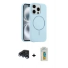 MARSİLYAN™- iPhone 15 Pro Max Kılıf Yankı Form Serisi - Siyah Polymer Nano Ekran Koruyucu + Raze Metal Kamera Lens - LT