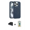 MARSİLYAN™- iPhone 15 Pro Max Kılıf Yankı Form Serisi - Siyah Polymer Nano Ekran Koruyucu + Raze Metal Kamera Lens - LT
