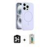 MARSİLYAN™- iPhone 15 Pro Max Kılıf Yankı Form Serisi - Siyah Polymer Nano Ekran Koruyucu + PVD Metal Kamera Lens - TU