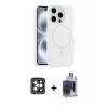 MARSİLYAN™- iPhone 15 Pro Max Kılıf Yankı Form Serisi - Siyah Vanessa Magic Cam + PVD Metal Kamera Lens - GI