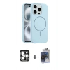 MARSİLYAN™- iPhone 15 Pro Max Kılıf Yankı Form Serisi - Siyah Vanessa Magic Cam + Gümüş PVD Metal Kamera Lens