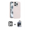 MARSİLYAN™- iPhone 15 Pro Max Kılıf Yankı Form Serisi - Siyah Vanessa Magic Cam + Gümüş PVD Metal Kamera Lens