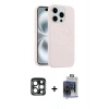 MARSİLYAN™- iPhone 15 Pro Max Kılıf Yankı Form Serisi - Siyah Vanessa Magic Cam + Lacivert PVD Metal Kamera Lens