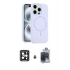 MARSİLYAN™- iPhone 15 Pro Max Kılıf Yankı Form Serisi - Siyah Vanessa Magic Cam + PVD Metal Kamera Lens - SH