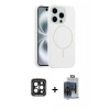 MARSİLYAN™- iPhone 15 Pro Max Kılıf Yankı Form Serisi - Siyah Vanessa Magic Cam + PVD Metal Kamera Lens - SH