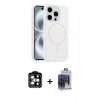 MARSİLYAN™- iPhone 15 Pro Max Kılıf Yankı Form Serisi - Siyah Vanessa Magic Cam + PVD Metal Kamera Lens - TU