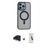 MARSİLYAN™- iPhone 15 Pro Max Kılıf Yankı Işık Özel Seri - Şeffaf Pasifik Cam Ekran Koruyucu + Raze Metal Kamera Lens - LT