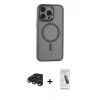 MARSİLYAN™- iPhone 15 Pro Max Kılıf Yankı Işık Özel Seri - Şeffaf Pasifik Cam Ekran Koruyucu + Raze Metal Kamera Lens - LT