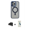 MARSİLYAN™- iPhone 15 Pro Max Kılıf Yankı Işık Özel Seri - Şeffaf Pasifik Cam Ekran Koruyucu + Raze Metal Kamera Lens - TMGI