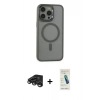 MARSİLYAN™- iPhone 15 Pro Max Kılıf Yankı Işık Özel Seri - Şeffaf Pasifik Cam Ekran Koruyucu + Raze Metal Kamera Lens - TMGI