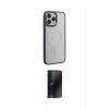 MARSİLYAN™- iPhone 15 Pro Max Kılıf Yankı Işık Özel Seri - Siyah 3D Antistatik Hayalet Cam Ekran Koruyucu